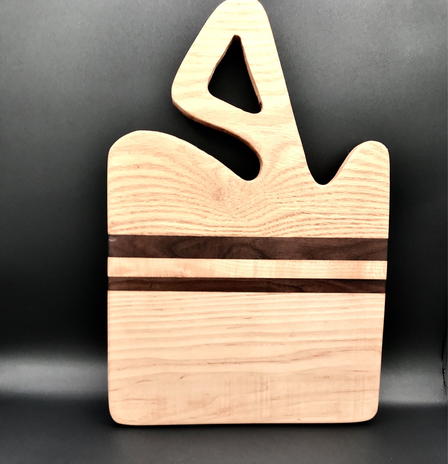 Handled Charcuterie/Cutting Board with Cypress, Walnut and Maple