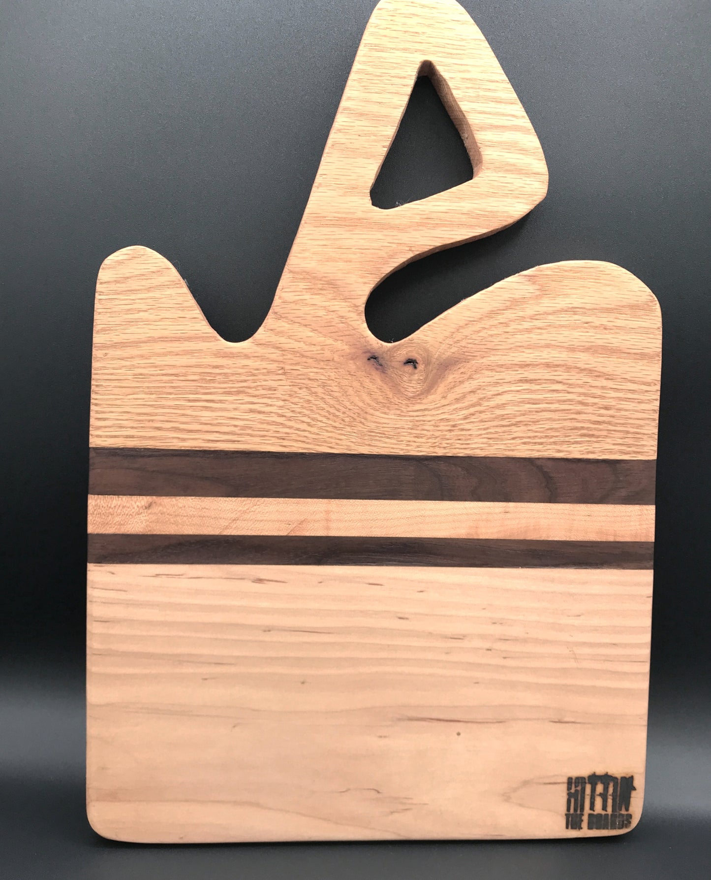 Handled Charcuterie/Cutting Board with Cypress, Walnut and Maple