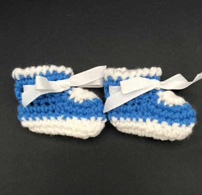 Heirloom Baby booties - Blue & White