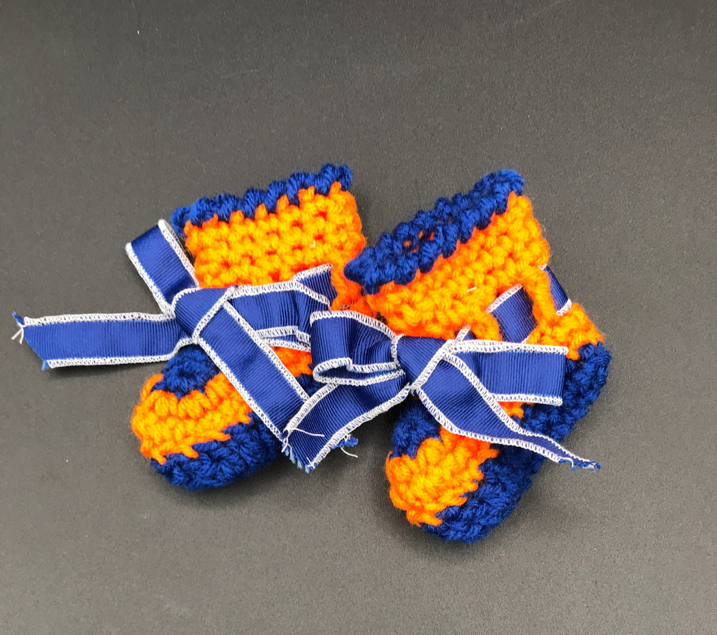 Heirloom Baby booties - Orange & Blue Gators