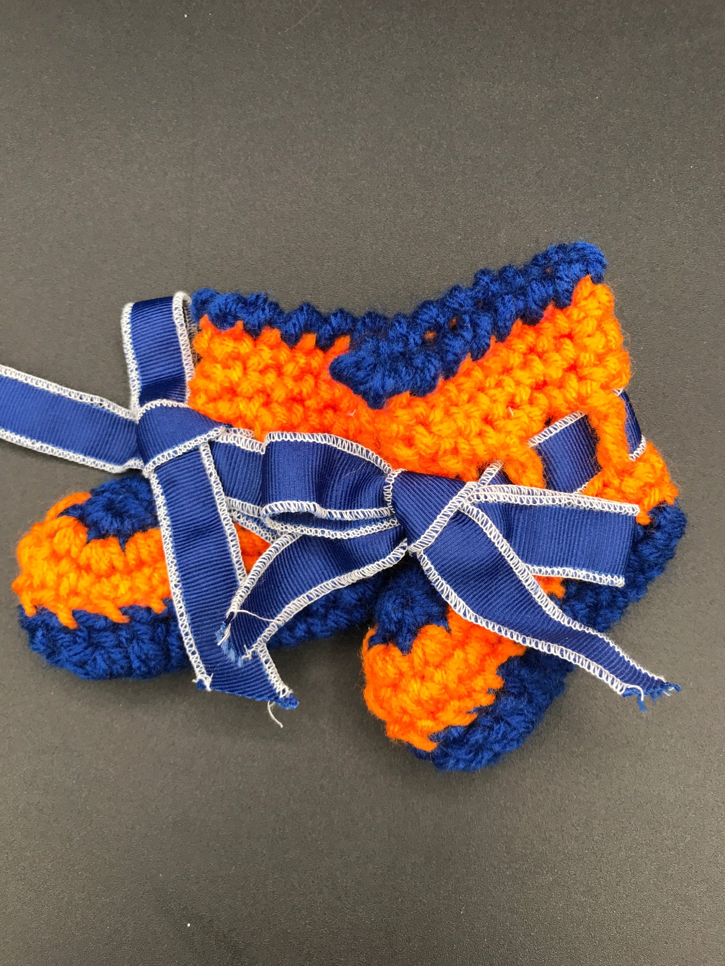 Heirloom Baby booties - Orange & Blue Gators