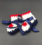 Heirloom Baby booties - Red, white, Blue