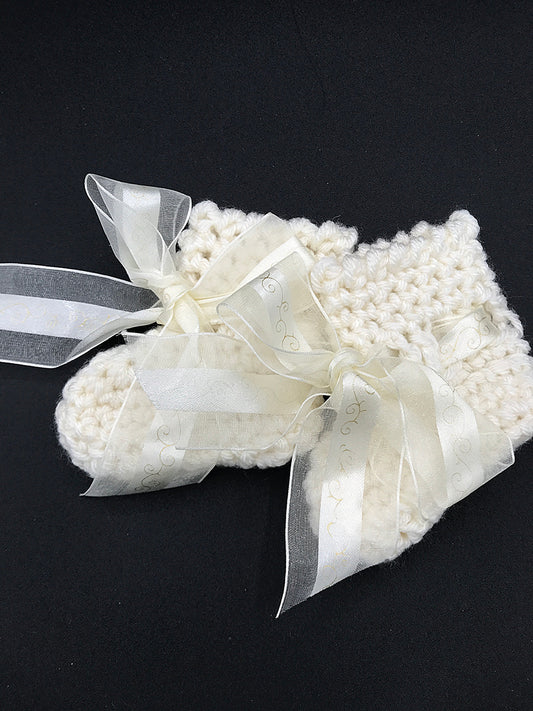 Heirloom Baby booties - Ivory White