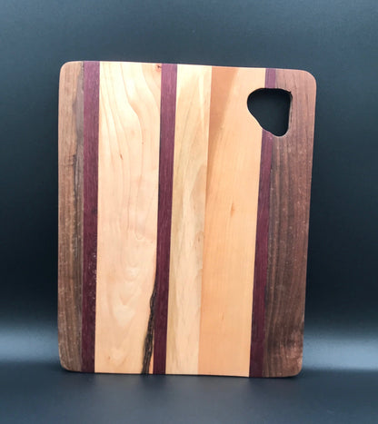 Heart Left Multi-wood cutting board