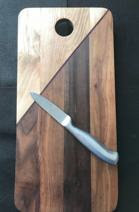 Maple, Walnut, Purpleheart Angled Design Board