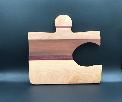 Puzzle Piece Board with Maple, Purpleheart, Walnut