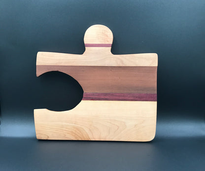 Puzzle Piece Board with Maple, Purpleheart, Walnut