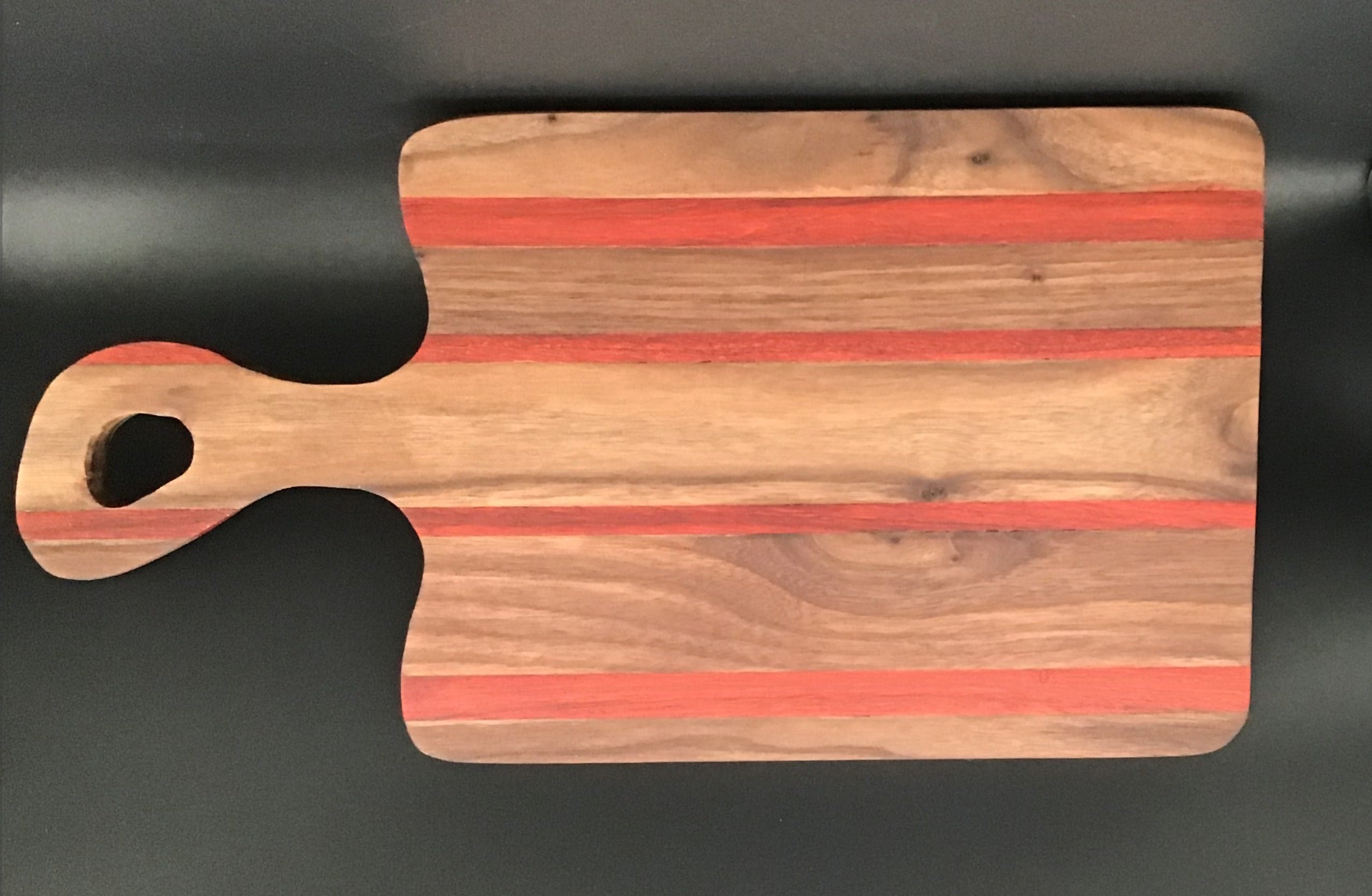 Handled Charcuterie/Cutting Board with Walnut & Padauk